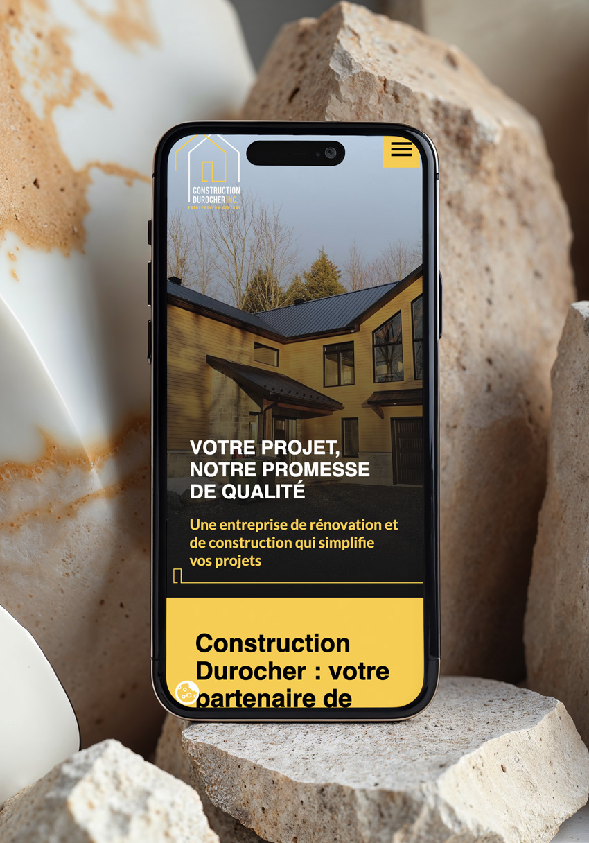 Site web Construction Durocher sur mobile