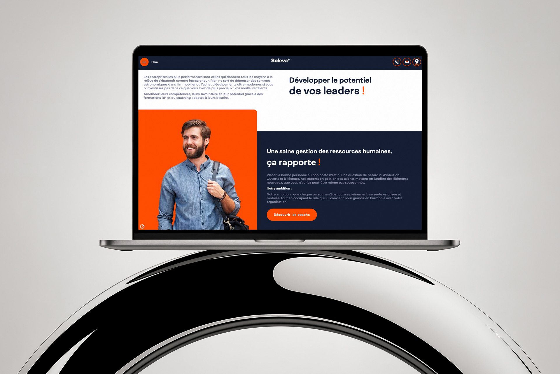 Site web Soleva sur ordinateur